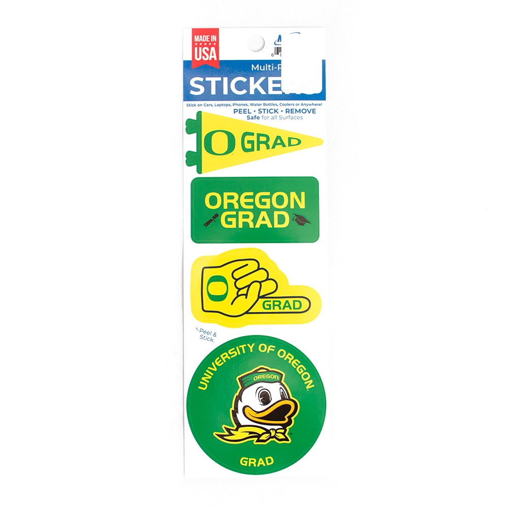 Ducks Spirit, MCM Group, Stickers, Home & Auto, 3.5"x9", Oregon Grad, Vinyl, Sheet, 822861